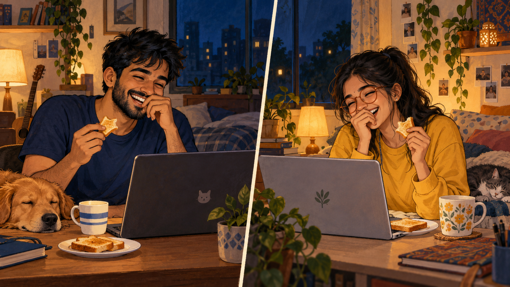 Ravi and Naina keep laughing over toast as one last message becomes several more.